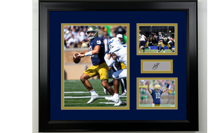 Framed Sam Hartman Notre Dame Fighting Irish Facsimile Laser Engraved Signature NCAA Football 14x11 3 Photo Collage