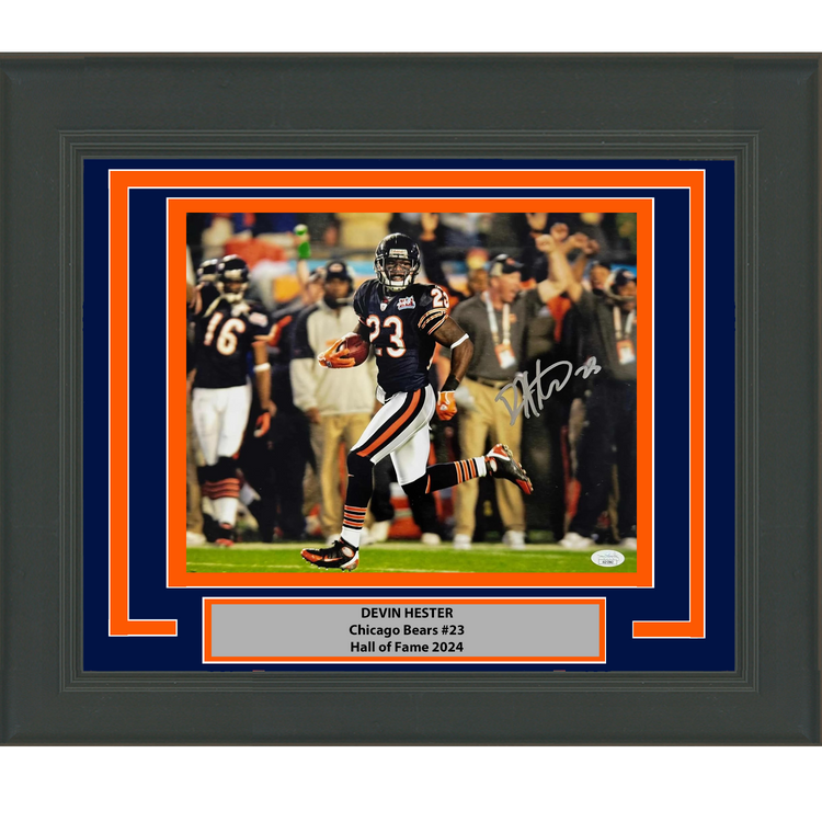 Framed Autographed/Signed Devin Hester Chicago Bears 11x14 Football Photo JSA COA #3
