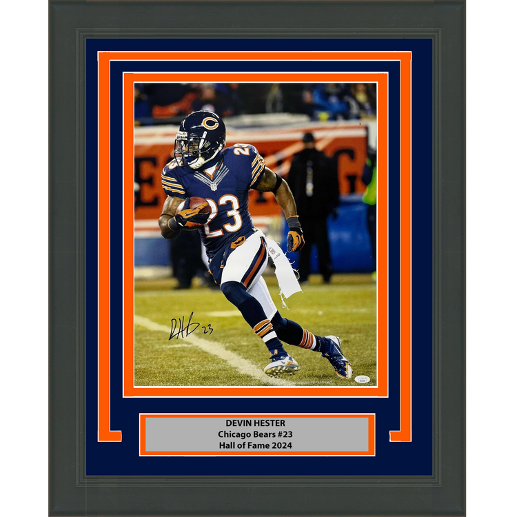 Framed Autographed/Signed Devin Hester Chicago Bears 16x20 Football Photo JSA COA #3