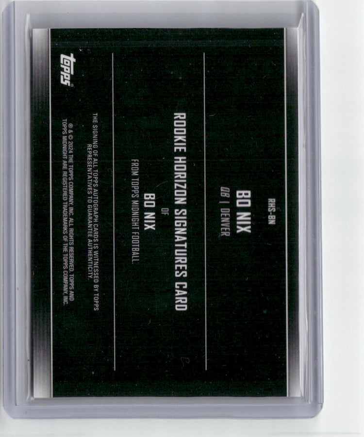 2024 Topps Midnight Rookie Horizons Bo Nix #RHS-BN Autograph Rookie RC Football Card