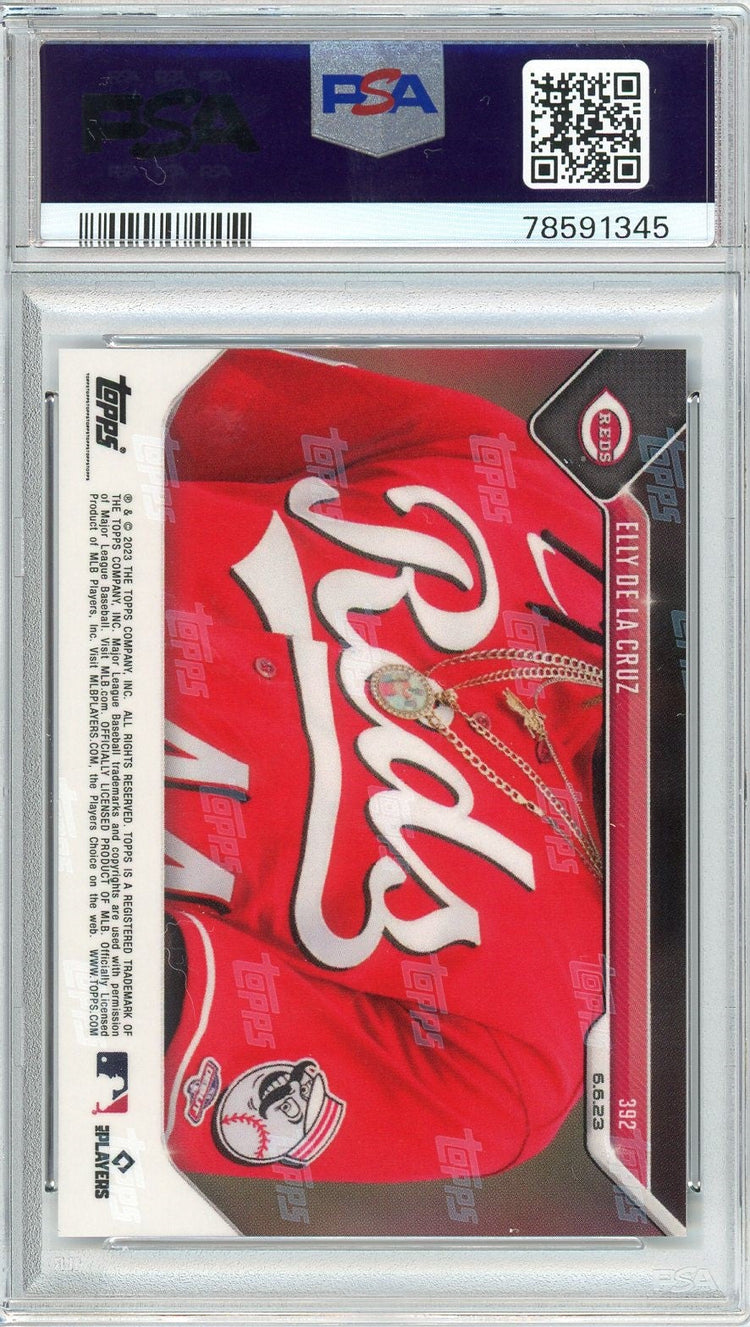 Graded 2023 Topps Now Elly De La Cruz #392 Rookie RC Baseball Card PSA 9 Mint
