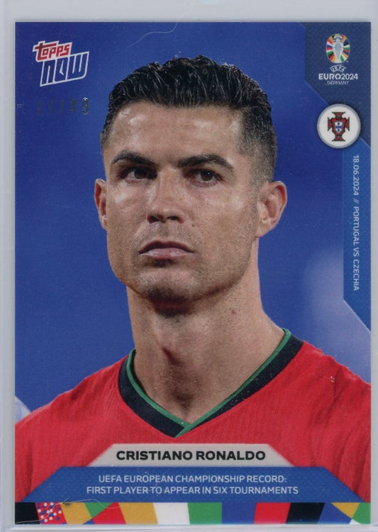 2024 Topps Now Cristiano Ronaldo #015 Blue #/49 Soccer Card