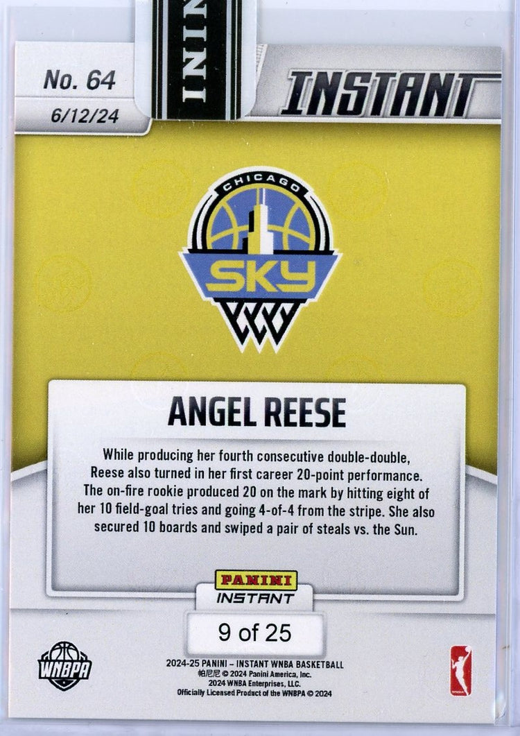 2024 Panini Instant Angel Reese #64 Jungle #/25 Rookie RC Basketball Card