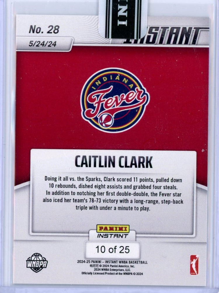 2024 Panini Instant Caitlin Clark #28 Jungle #/25 Rookie RC Basketball Card