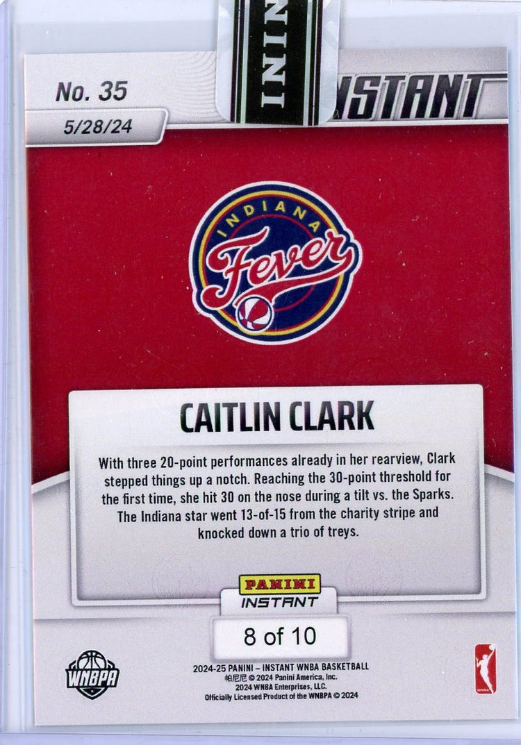 2024 Panini Instant Caitlin Clark #35 Jaguar #/10 Rookie RC Basketball Card