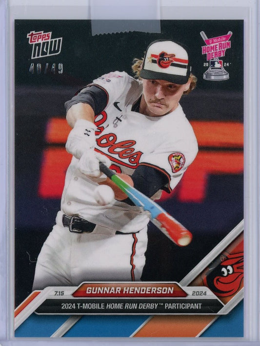 2024 Topps Now Gunnar Henderson #426 Blue #/49 Home Run Derby Baseball Card