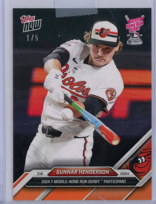 2024 Topps Now Gunnar Henderson #426 Orange #/5 Home Run Derby Baseball Card