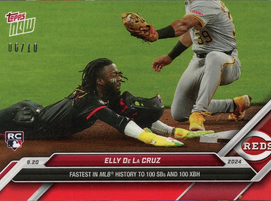 2024 Topps Now Elly De La Cruz #732 Red #/10 Cincinnati Reds Rookie RC Baseball Card