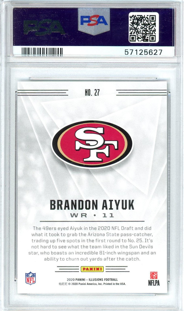 Graded 2020 Panini Illusions Brandon Aiyuk #27 Retail Rookie RC Football Card PSA 10 Gem Mint