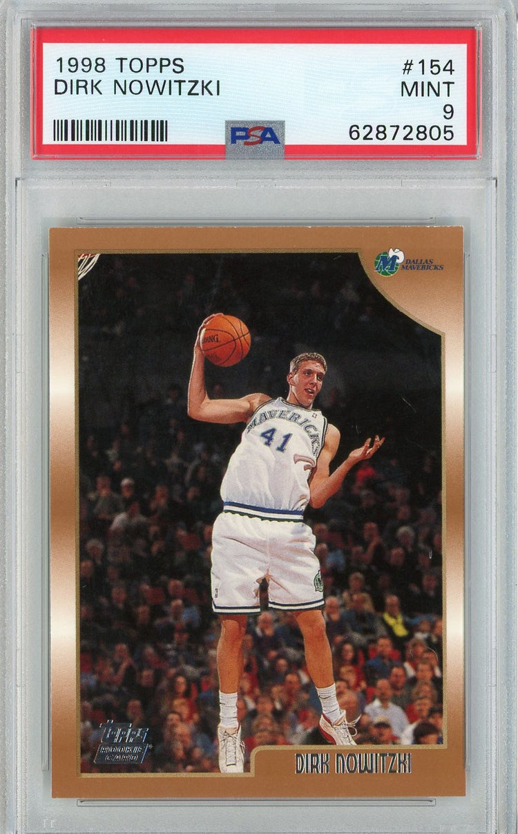 Graded 1998 Topps Dirk Nowitzki #154 Rookie RC Basketball Card PSA 9 Mint