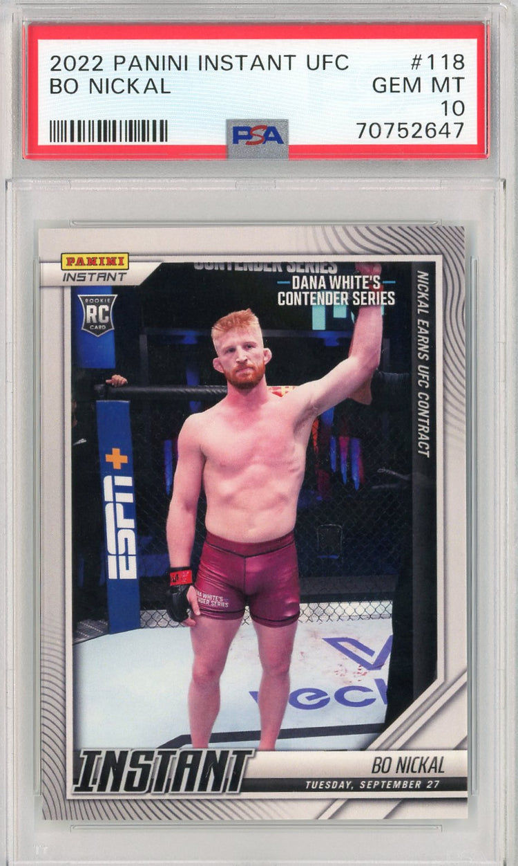 Graded 2022 Panini Instant UFC Bo Nickal #118 Rookie RC UFC MMA Card PSA 10 Gem Mint