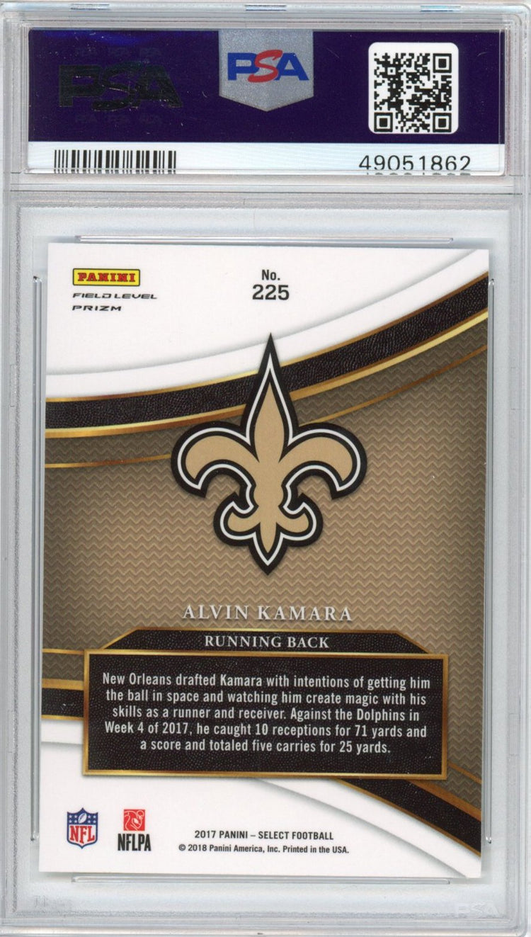 Graded 2017 Panini Select Alvin Kamara #225 Rookie RC Football Card PSA 10 Gem Mint