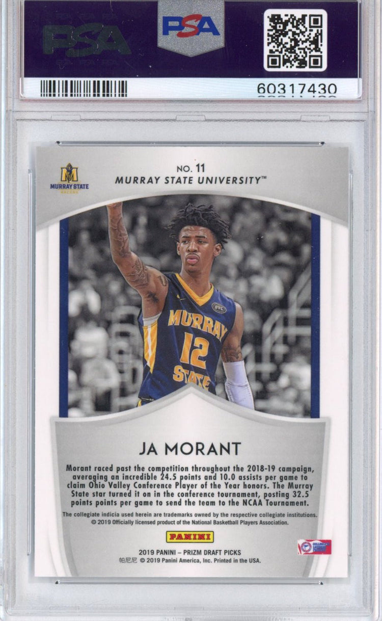 Graded 2019-20 Panini Prizm Draft Picks DP Ja Morant #11 Crusade Rookie RC Basketball Card PSA 10 Gem Mint