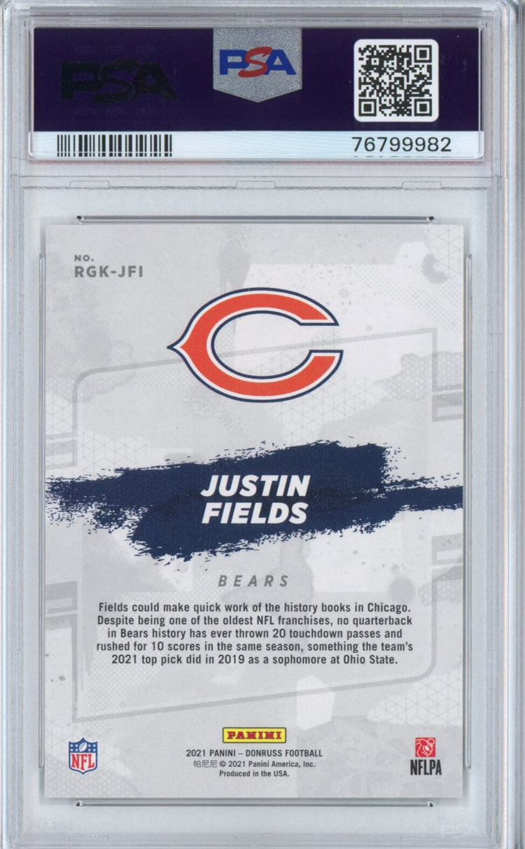 Graded 2021 Panini Donruss Justin Fields #RGKJFI Gridiron Kings Rookie RC Football Card PSA 10 Gem Mint