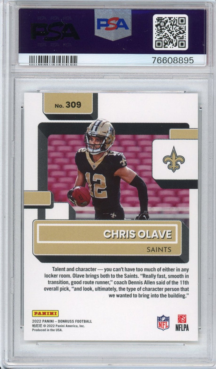 Graded 2022 Panini Donruss Chris Olave #309 Rookie RC Football Card PSA 10 Gem Mint