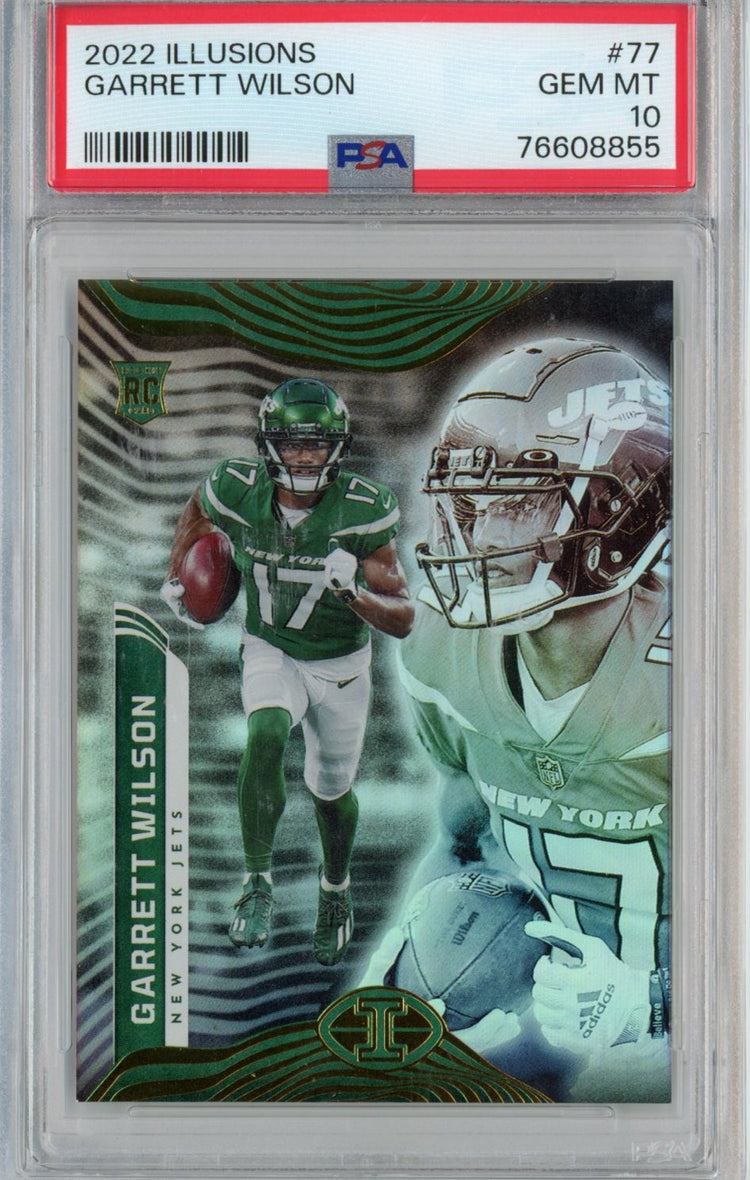 Graded 2022 Panini Illusions Garrett Wilson #77 Rookie RC Football Card PSA 10 Gem Mint
