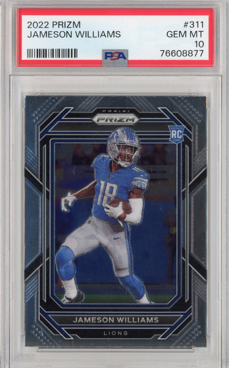 Graded 2022 Panini Prizm Jameson Williams #311 Rookie RC Football Card PSA 10