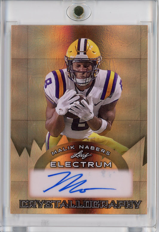 2024 Leaf Electrum Malik Nabers #CLAMN1 Bronze Crystallogoraphy Autograph /29 New York Giants Rookie RC Football Card
