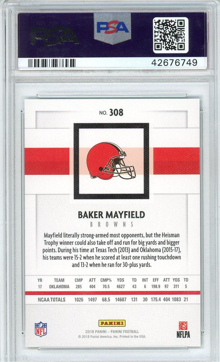 Graded 2018 Panini Baker Mayfield #308 Canvas Rookie RC Football Card PSA 10 Gem Mint