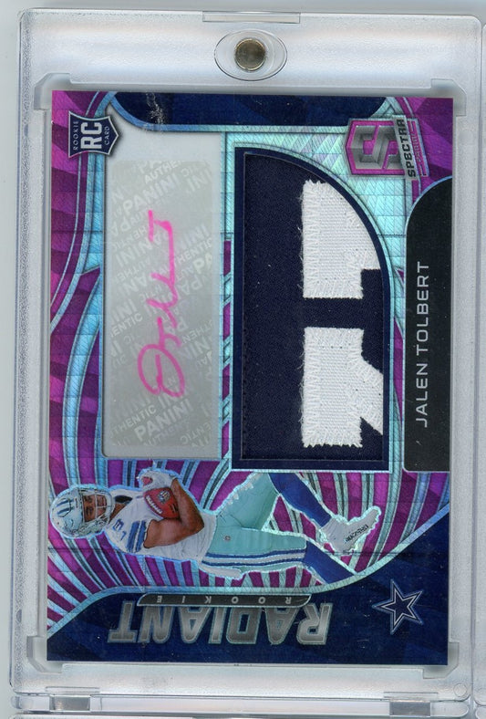 2022 Panini Spectra Radiant Rookie Jalen Tolbert #RAD-JTO /25 RPA Autographed Rookie RC Football Card
