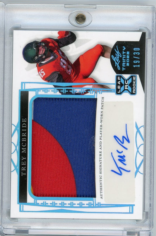 2022 Leaf Trinity Trey McBride #PA-TMB /30 RPA Autographed Rookie RC Football Card