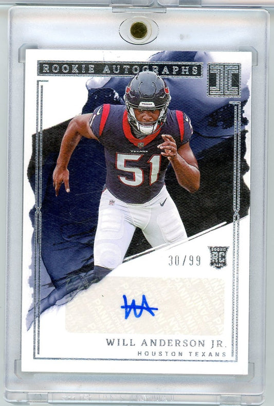 2023 Panini Impeccable Will Anderson Jr. #RA-WA /99 Autographed Rookie RC Football Card