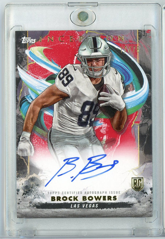 2024 Topps Inception Brock Bowers #RA-BB /75 On Card Autograph Rookie RC Football Card