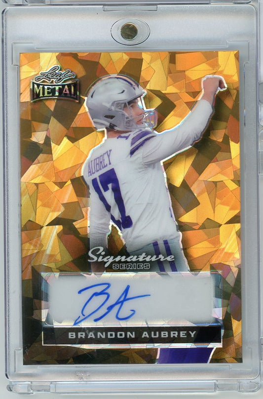 2024 Leaf Metal Signature Series Brandon Aubrey #BLBA1 1/1 Auto Dallas Cowboys Football Card