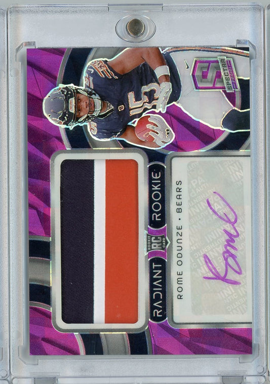 2024 Panini Spectra Radiant Rookie Rome Odunze #RRP-ROE RPA Auto /30 Rookie RC Football Card