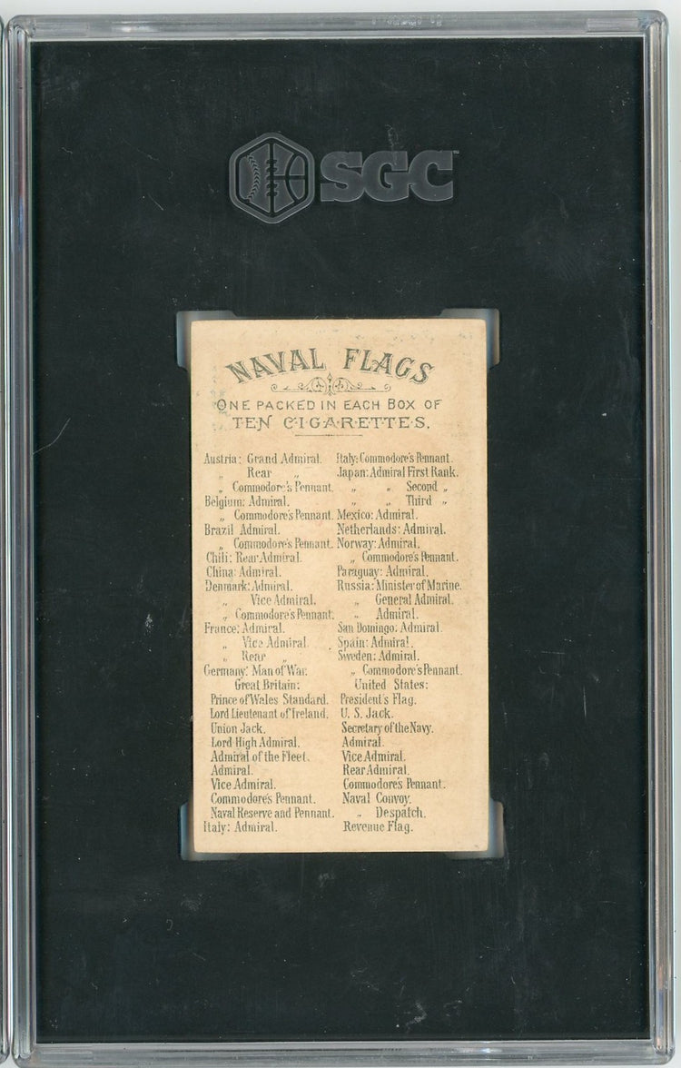 Graded 1886 Allen & Ginter Naval Flags N17 Admiral Great Britain Baseball Tobacco Card SGC 5 Excellent
