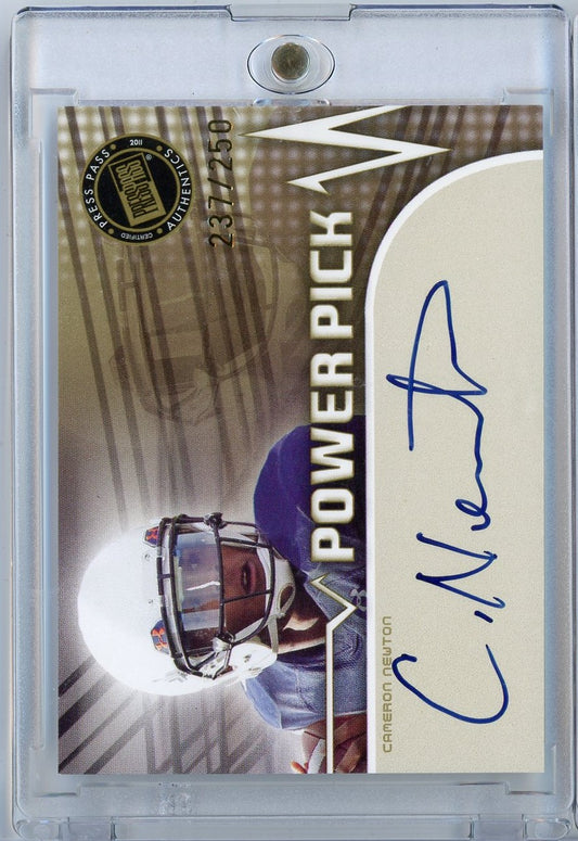 2011 Press Pass Power Pick Football Cam Newton #PPCN /250 Auto Rookie RC Football Card