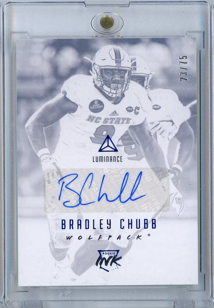2018 Panini Luminance Football Bradley Chubb #RIBRC /75 Auto Rookie RC Football Card