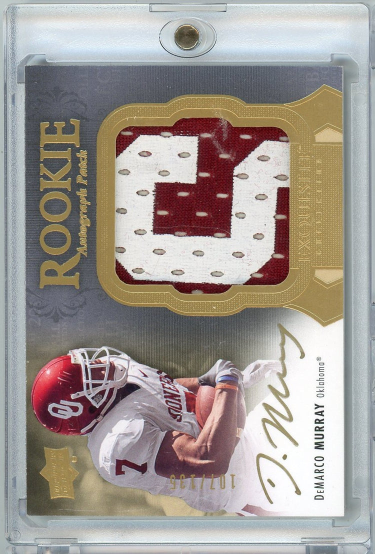 2011 Upper Deck Exquisite Football DeMarco Murray #129 /135 Rookie Patch Auto Rookie RC Football Card