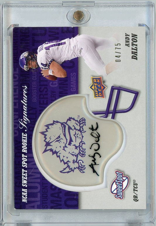 2011 Upper Deck Sweet Spot Football Andy Dalton #RSAD /75 Autograph Rookie RC Football Card