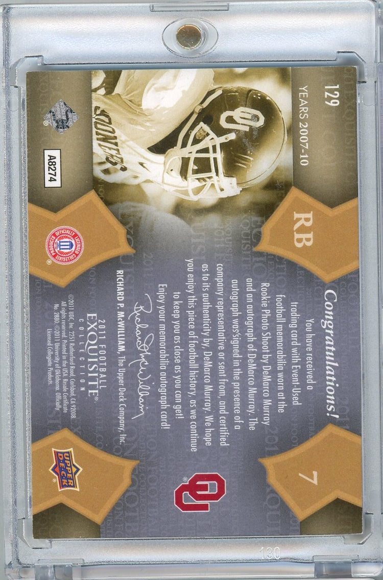 2011 Upper Deck Exquisite Football DeMarco Murray #129 /135 Rookie Patch Auto Rookie RC Football Card