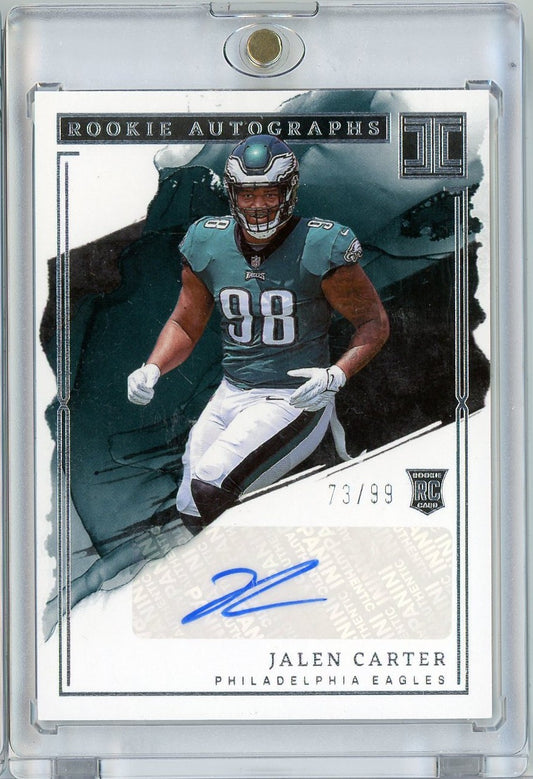 2023 Panini Impeccable Jalen Carter #RA-JC /99 Rookie Autographs Auto Rookie RC Football Card