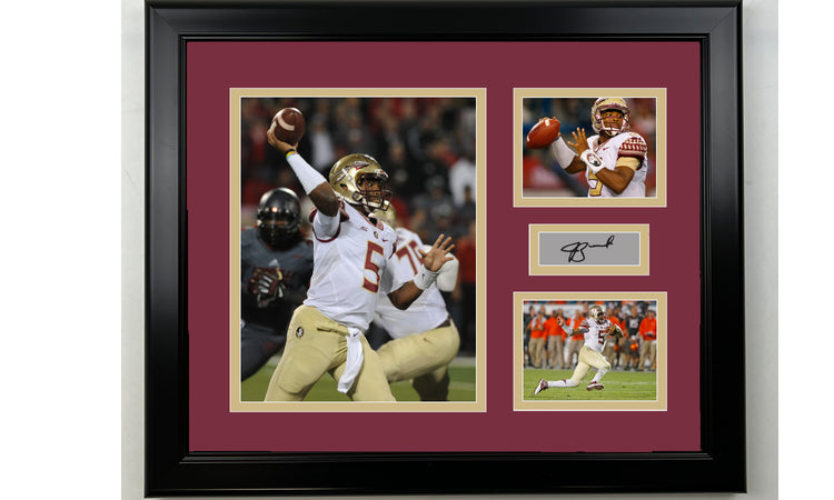 Framed Jameis Winston Florida State Seminoles Facsimile Laser Engraved Signature NCAA Football 14x11 3 Photo Collage
