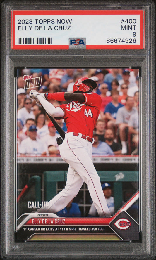 Graded 2023 Topps Now Elly De La Cruz #400 Rookie RC Baseball Card PSA 9 Mint