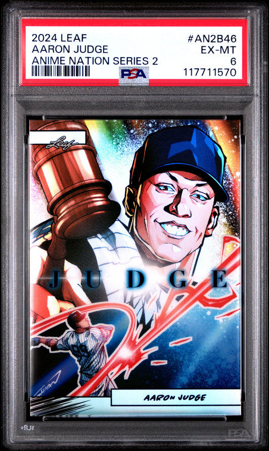 Graded 2024 Leaf Aaron Judge #AN2B46 Anime Nation Series 2 /99 Baseball Card PSA 6 Excellent