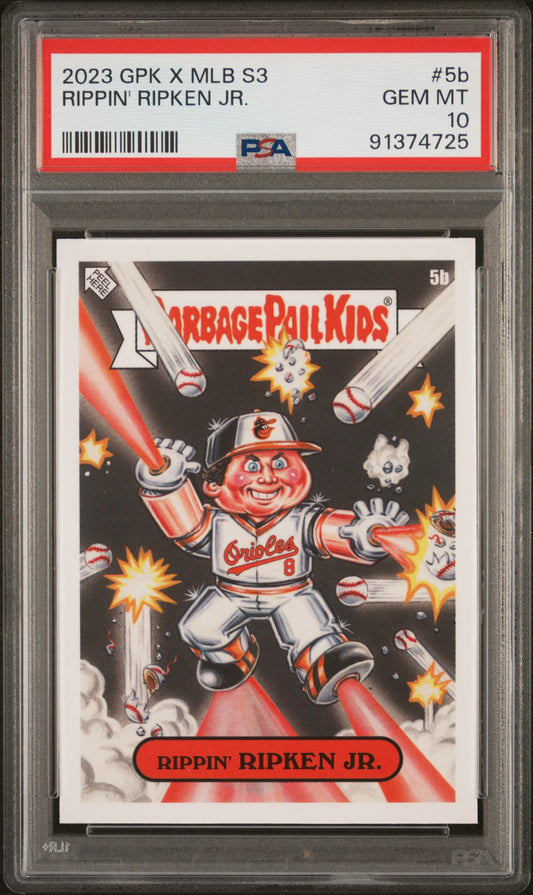 Graded 2023 Topps Garbage Pail Kids Cal Ripken Jr. #5B Rippin Ripken Jr Baseball Card PSA 10 Gem Mint