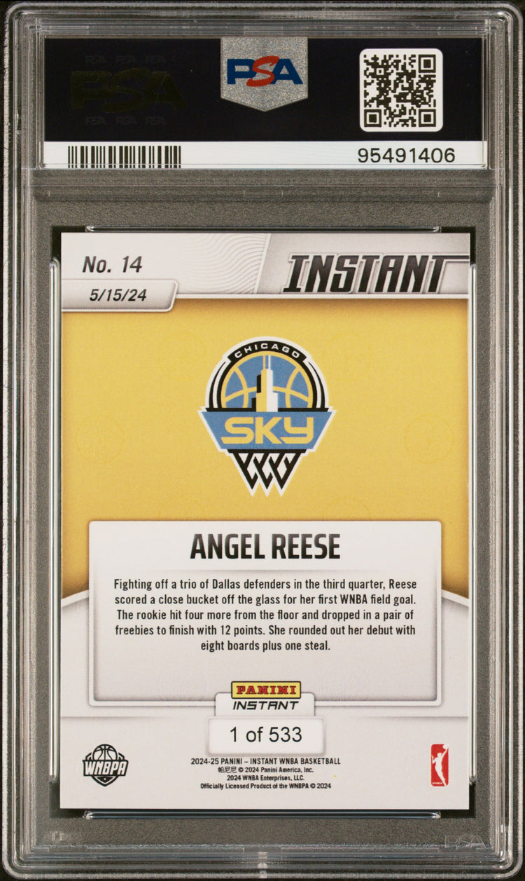 Graded 2024 Panini Instant WNBA Angel Reese #14 Rookie RC Basketball Card PSA 10 Gem Mint