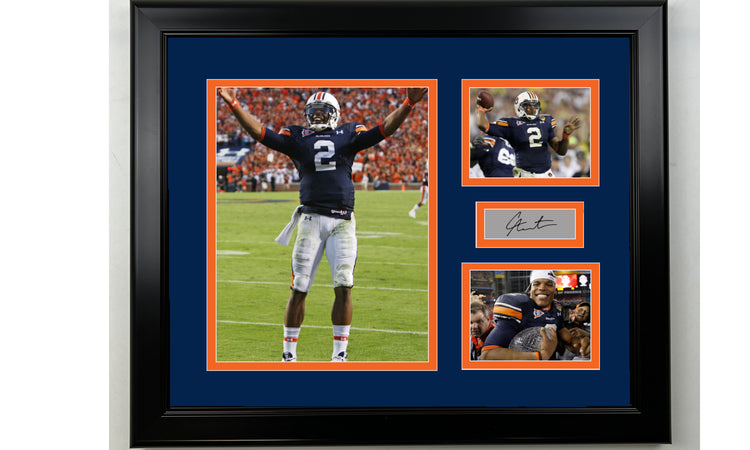 Framed Cam Newton Auburn Tigers Facsimile Laser Engraved Signature NCAA Football 14x11 3 Photo Collage
