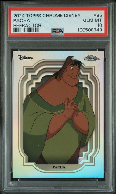 Graded 2024 Topps Chrome Disney Silver Refractor Pacha #85 The Emperor's New Groove Card PSA 10 Gem Mint