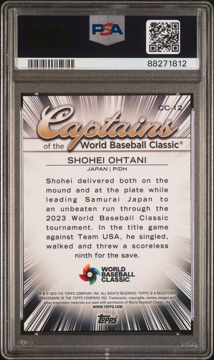 Graded 2023 Topps WBC Shohei Ohtani #CC12 Captains of the WBC Baseball Card PSA 10 Gem Mint