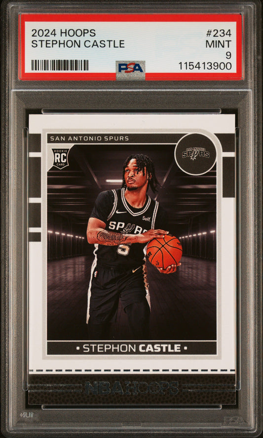 Graded 2024 Panini Hoops Stephon Castle #234 Rookie RC Basketball Card PSA 9 Mint