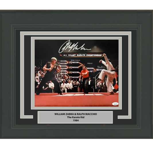 Framed Autographed/Signed Ralph Macchio The Karate Kid Crane Kick 11x14 Photo JSA COA