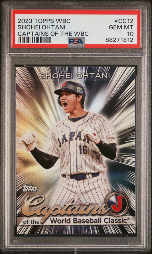 Graded 2023 Topps WBC Shohei Ohtani #CC12 Captains of the WBC Baseball Card PSA 10 Gem Mint