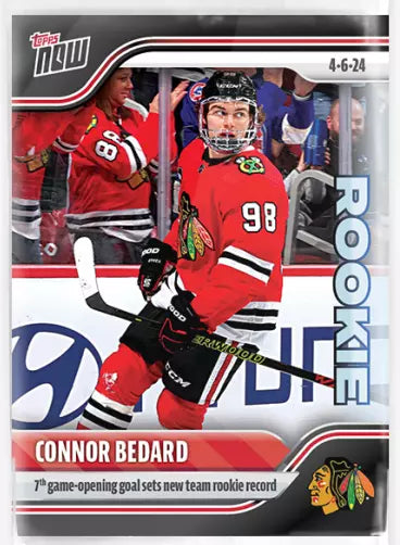 2024 Topps Now Connor Bedard #166 Stickers Rookie RC Hockey Card