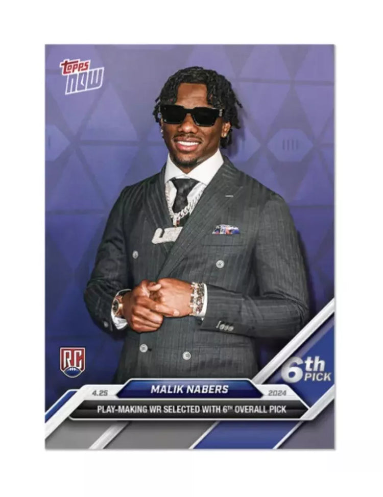 2024 Topps Now Malik Nabers #D4 Rookie RC Football Card