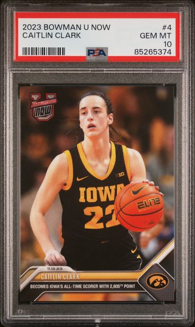 Graded 2023 Topps Bowman U Now Caitlin Clark #4 Rookie RC Basketball Card PSA 10 Gem Mint